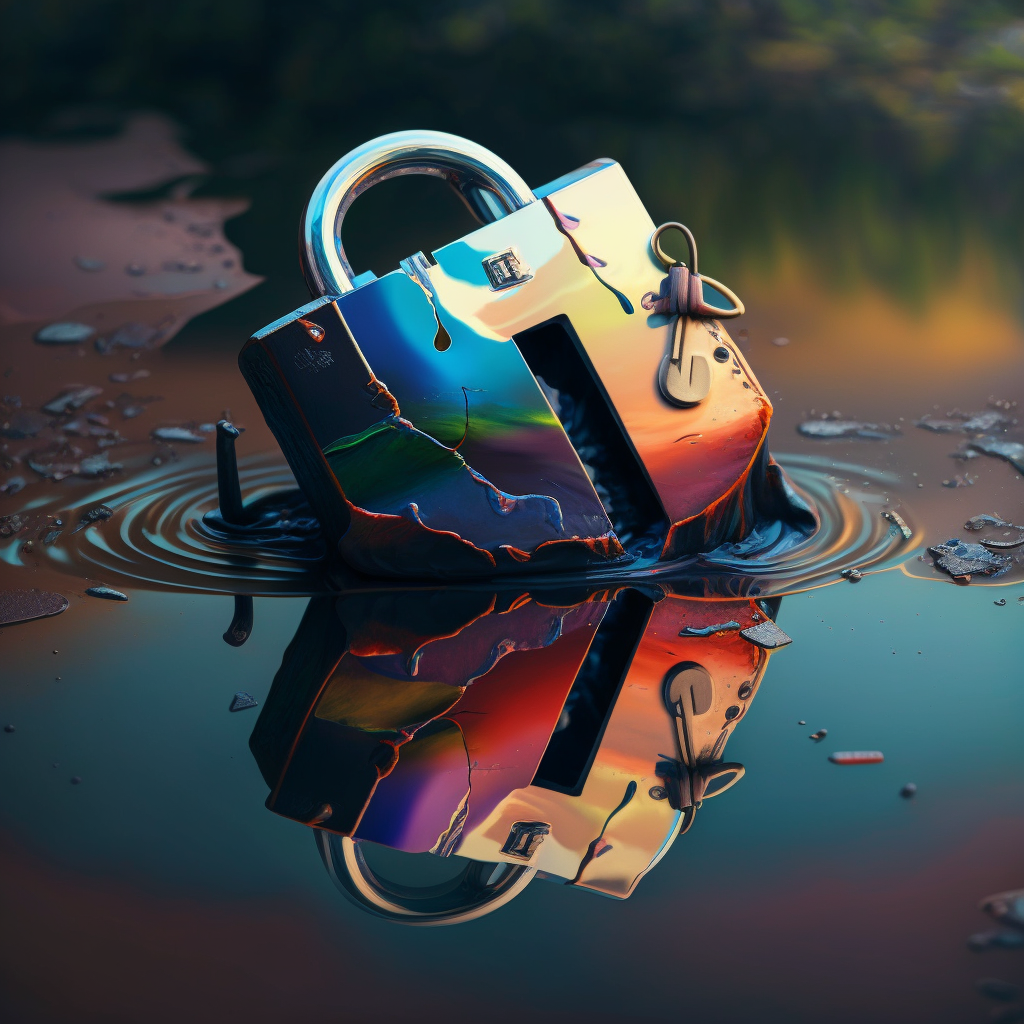 a broken lock and reflection