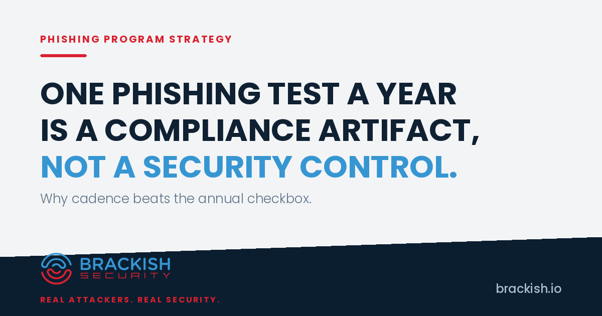 One Phishing Test a Year Is a Compliance Artifact, Not a Security Control